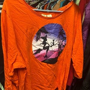 Orange Graphic Long Sleeve Women's‎ Tee